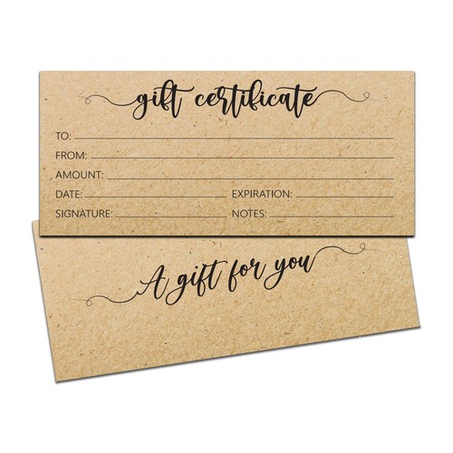 Blank gift certificates for - blank,