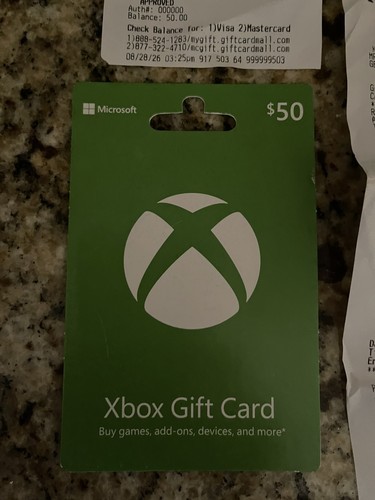 Microsoft xbox gift card - microsoft, $50
