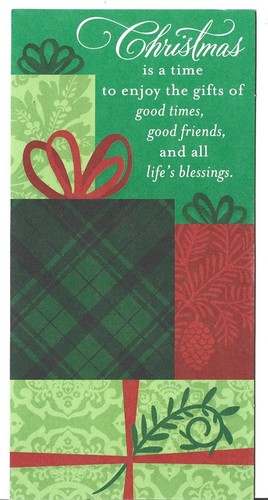 New christmas card 5x7 money - new, 3.5x7