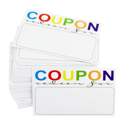 Coupon cards pack 100 for - cards,