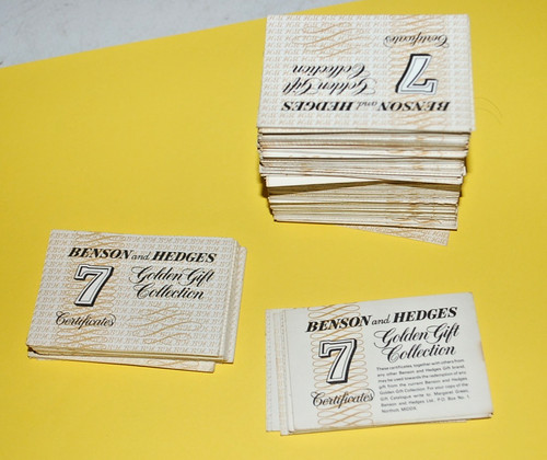 Benson hedges certificates - benson,