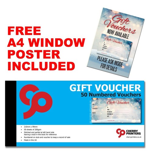 Festive numbered gift voucher - numbered,