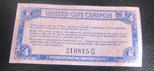 Vintage united gift coupon - -,