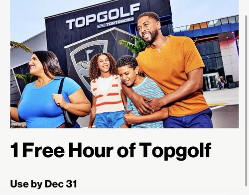 Topgolf hour gift - 1, card