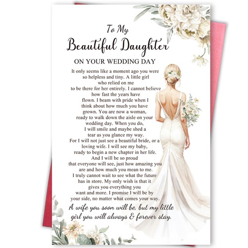 Sentimental wedding day card - wedding,
