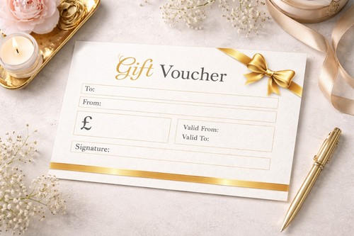 Golden gift voucher - golden,