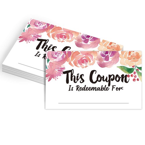 Coupon cards floral - 50,